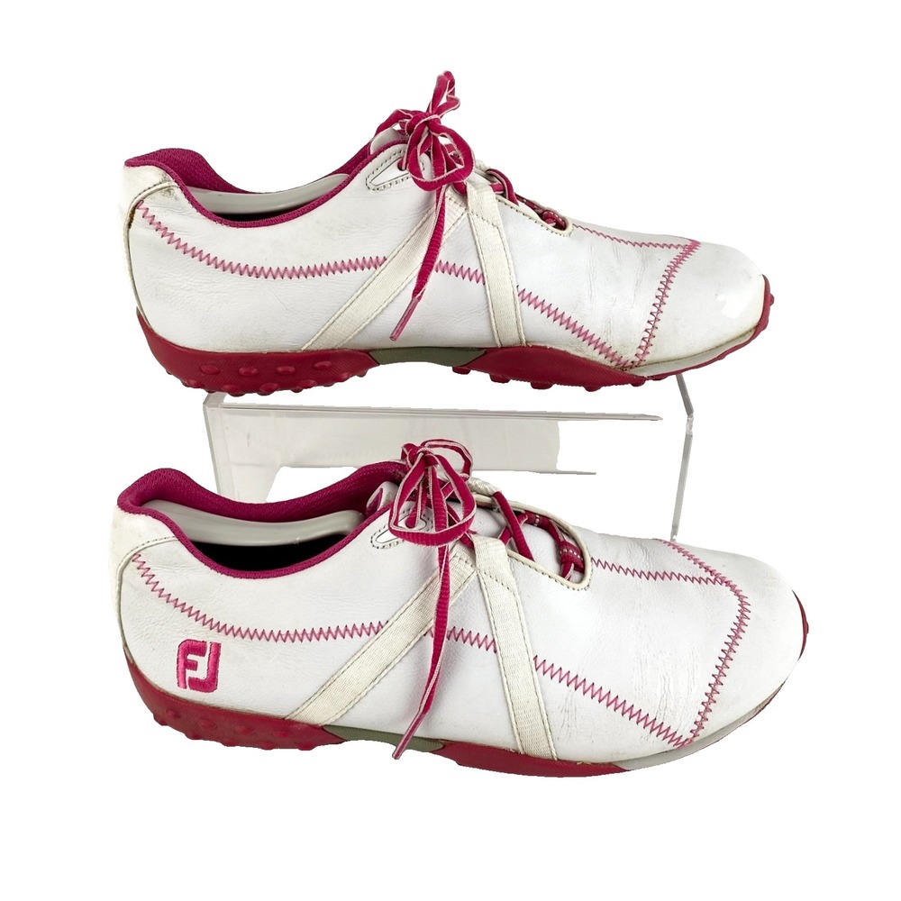 FJ FootJoy M Project Golf Shoes Women's 9.5 White Pink Spikeless Sneakers 95615